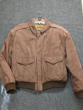 Vtg Cayenne Brown Suede Bomber Jacket - Mens Sz Large 90's